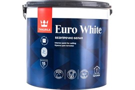 Краска EURO WHITE для потолка белая глубоко-матовая 2,7л