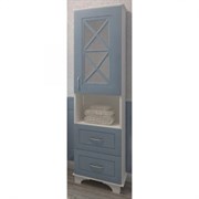 Пенал для ванной комнаты DUGLAS 50-1 патина голубая напольный