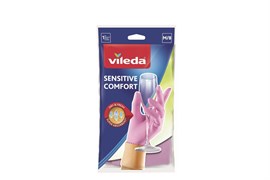Перчатки VILEDA для деликатных работ Сенсатив, средние (розовые)