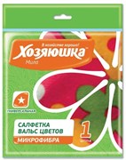 Салфетка Хозяюшка Мила универс. 30*30 из микрофибры Вальс цветов