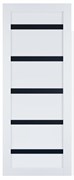 Полотно ЛЕСКОМ дверное Экшпон НЕСТАНДАРТ Техно-5 белый софт стекло черное 220*80