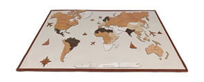 Интерьерная карта мира 135см*75см Дерево одноуровневая RU 01402