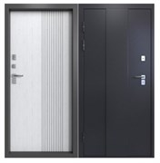 Дверь металлическая МеДверь 3.0 960*2050 левая Антик серебро черное/Санторини белый