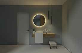 Зеркало для ванной комнаты MOON круглое 100 см Золото