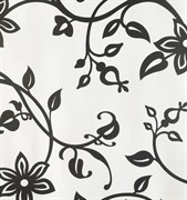 Клеенка DEKORAMA цветы черные на белом 1.4*20м 1/1 117A