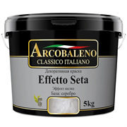 Краска декоративная РАДУГА Arcobaleno Effetto Seta База серебро (5кг)