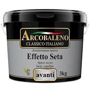 Краска декоративная РАДУГА Arcobaleno Effetto Seta Бархат Avanti серебро (3кг)