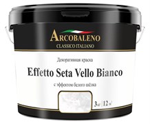 Краска декоративная РАДУГА Arcobaleno Effetto Seta Vello Bianco База белый шелк 3кг
