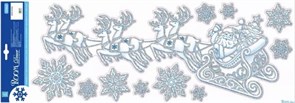 Элемент декоративный ROOM DECOR Дед мороз в санях (блестки) WDX 3224 A