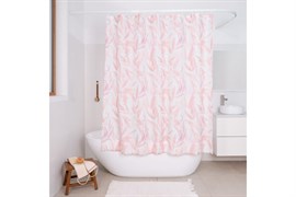 Штора MOROSHKA Akvarel для ванной комнаты тканевая 180х180см, розовый+белый 976-301-02