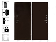 Дверь металлическая ТИТАН-2050/860/R мет/мет антик медь