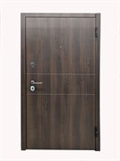 Дверь металлическая УРБАН-2050/960/R Дуб пасадена Ясень белоснежный Чёрный муар ЦП