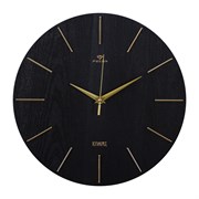 Часы настенные РУБИН Классика d=30см, корпус черный+золото 3020-002