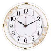Часы настенные РУБИН Классика, круг со вставками d=33,5см, корпус белый 3427-002