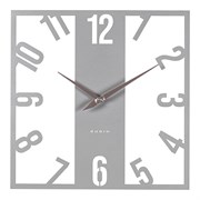 Часы настенные РУБИН Классика из металла, 40*40см, открытая стрелка, серебро 4039-003