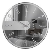 Часы настенные РУБИН Девять зеркало+ матовое покрытие d-39см, открытая стрелка 4041-015