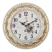 Часы настенные РУБИН Полевые цветы круг d38см, корпус белый с золотом 3825-003 (5)