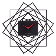 Часы настенные РУБИН Геометрия из металла, d=50см, открытая стрелка, черный 5019-001