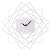 Часы настенные РУБИН Геометрия из металла, d=50см, открытая стрелка, белый 5019-003