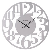 Часы настенные РУБИН Симфония из металла, d=50см, открытая стрелка, серебро 5026-003