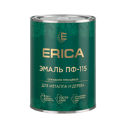 Эмаль ERICA ПФ-115 для металла и дерева белая 0,8кг алкидная глянцевая