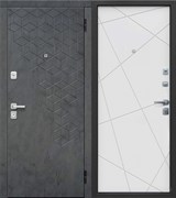 Дверь металлическая Феникс Линии велюр белый софт (960мм) левая