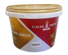 Краска декоративная ГАУДИ PEARL AMOUR (металлик) акриловая Золото 2,5кг