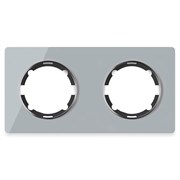Рамка ONEKEYELECTRO горизонтальная стеклянная двойная, цвет серый 2E52201302