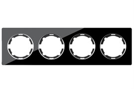 Рамка ONEKEYELECTRO горизонтальная стеклянная на 4 прибора черная 2E52401303