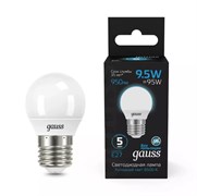 Лампа GAUSS LED Шар 9,5W E27 950Lm 6500K 105102310