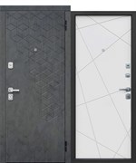 Дверь металлическая Феникс Линии велюр белый софт (960мм) правая