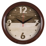 Часы настенные РУБИН Текстура дерева круг d=30см, корпус коричневый 3024-142