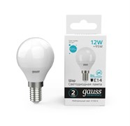 Лампа GAUSS LED Elementary Шар 12W 920lm E14 4100K 53122