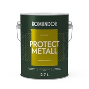 Грунт-эмаль алкидная высокоглянцевая KOMANDOR PROTECT METALL база А 2,7л TAL-112