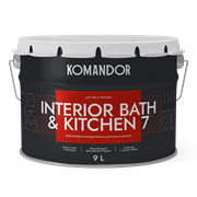 Краска влагостойкая матовая KOMANDOR INTERIOR BATH&KITCHEN 7 база С 9,0л TAL-88