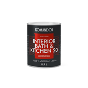 Краска полиакриловая матовая KOMANDOR INTERIOR BATH&KITCHEN 20 база А 0,9л TAL-89