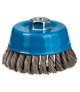 Щетка чашечная TULEX для УШМ, резьба М14, плетеные пучки проволоки 0,5мм, Д75мм 853012-75