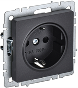 Розетка BRITE с з/к без з/ш 16А черная РС11-1-0-БрЧ