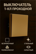 Выключатель NEXON 1-кл, проходной, цвет матовое золото 80-B3-EK12KZ
