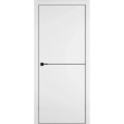 Полотно ЛЕСКОМ Платинум П1/1Г ЧК, 60, глухая, белый софт, молдинг черный