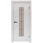 Полотно ЛЕСКОМ дверное эмаль грунт-ЗК К-1, эмаль белая, стекло СРГ решетка 70