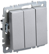 Выключатель BRITE 3-кл. 10А алюминий BR-V30-0-10-K47