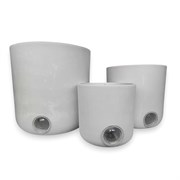 Кашпо с водянным индекатором Greenship белый камень 3шт DIYHY-M-21G15+21G20+21G25 25,5*26см