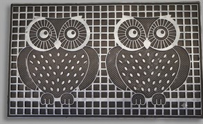 Коврик придверный RICCO Oxford owl mat 45*75 srebrny 801-002