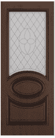 Полотно ЛЕСКОМ дверное Экшпон Неаполь ясень коричневый/черная патина витражное стекло 80