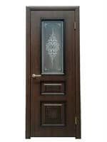 Полотно ЛЕСКОМ дверное Экшпон Соната ясень коричневый/черная патина стекло с художеств. печатью 90