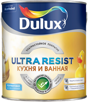 Краска Dulux Ultra Resist Кухня и ванная полуматовая 2,5л 5239230