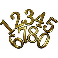 Цифра для обозначения номера квартиры 0, металлическая, золото 67290
