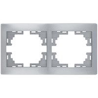 Рамка MIRA 2-ая горизонтальная, метал серый б/вставок 701-1000-147