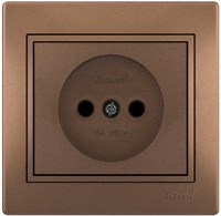 Розетка MIRA б/з керамика светло-коричневый перламутр со вставкой 701-3131-121